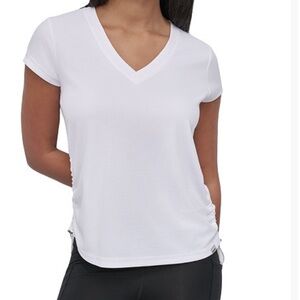 DKNY Sport Women's Crewneck Short-Sleeve Side-Ruched Top